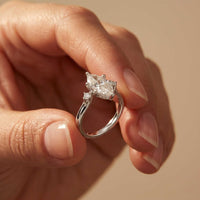 2.17 Ct Marquise Moissanite Cathedral Setting Engagement Ring