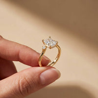 2.16 Ct Radiant Moissanite Halo Classic Solitaire Engagement Ring