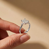 2.16 Ct Radiant Moissanite Halo Classic Solitaire Engagement Ring