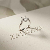 2.16 Ct Radiant Moissanite Halo Classic Solitaire Engagement Ring