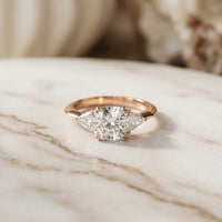 2.82 Ct Cushion Moissanite Secret Halo Engagement Ring