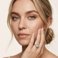 2.82 Ct Cushion Moissanite Secret Halo Engagement Ring