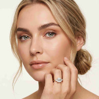 3.27 Ct Asscher Moissanite with Pear Side Stones Engagement Ring
