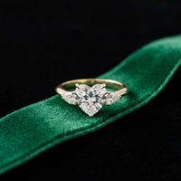 3.27 Ct Heart & Pear Moissanite Architectural Engagement Ring