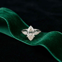 3.27 Ct Marquise & Pear Moissanite Timeless Statement Engagement Ring