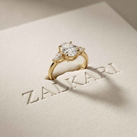 3.27 Ct Oval & Pear Moissanite Dual Harmony Engagement Ring