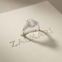 3.27 Ct Oval & Pear Moissanite Dual Harmony Engagement Ring