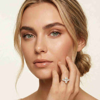 3.27 Ct Pear Moissanite with Pear Side Stones Graceful Fusion Engagement Ring