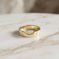 0.85 Ct Round Cluster Moissanite Bold Dome Band Ring