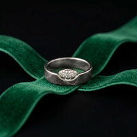 0.85 Ct Round Cluster Moissanite Bold Dome Band Ring