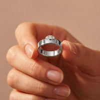 0.85 Ct Round Cluster Moissanite Bold Dome Band Ring