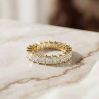 2.31 Ct Princess Cut Full Eternity Shared Prong Band Ring