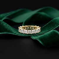 2.31 Ct Princess Cut Full Eternity Shared Prong Band Ring