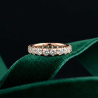 2.20 Ct Round Cut Milgrain Pavé Full Eternity Band Ring