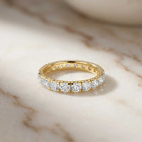 2.20 Ct Round Cut Milgrain Pavé Full Eternity Band Ring