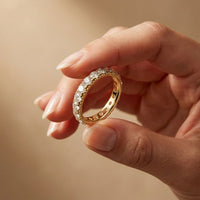 2.20 Ct Round Cut Milgrain Pavé Full Eternity Band Ring