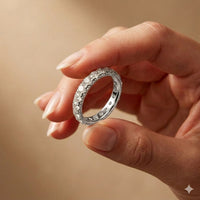 2.20 Ct Round Cut Milgrain Pavé Full Eternity Band Ring