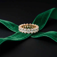 6.08 Ct Oval Full Eternity Prong Set Statement Band Ring