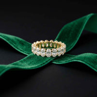 6.08 Ct Oval Full Eternity Prong Set Statement Band Ring