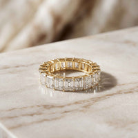 6.00 Ct Emerald Full Eternity U-Prong Band Ring