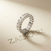 6.00 Ct Emerald Full Eternity U-Prong Band Ring