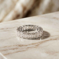 6.00 Ct Emerald Full Eternity U-Prong Band Ring