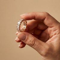 0.5 Ct Asscher Full Eternity Shared Prong Band Ring