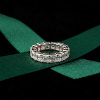 0.5 Ct Asscher Full Eternity Shared Prong Band Ring