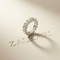 0.5 Ct Asscher Full Eternity Shared Prong Band Ring