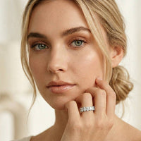 0.19 Ct Oval Cut Prong Set Slim Band Ring