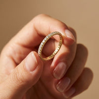 0.12 Ct Round Cut Full Eternity Slim Band Ring