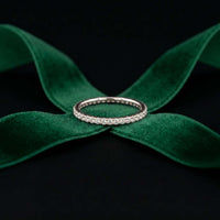 0.12 Ct Round Cut Full Eternity Slim Band Ring
