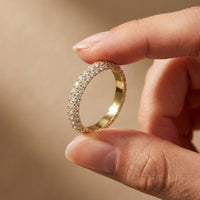 1.50 Ct Round Cut Multi Row Pavé Wide Band Ring