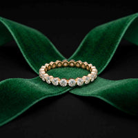 0.06 Ct Round Cut Full Eternity Bezel Set Band Ring