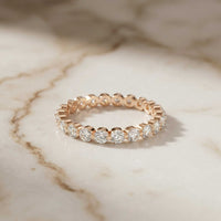 0.06 Ct Round Cut Full Eternity Bezel Set Band Ring