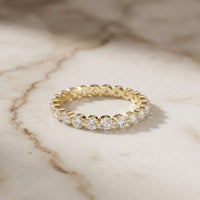 0.06 Ct Round Cut Full Eternity Bezel Set Band Ring