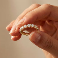 0.06 Ct Round Cut Full Eternity Bezel Set Band Ring