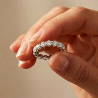 0.06 Ct Round Cut Full Eternity Bezel Set Band Ring
