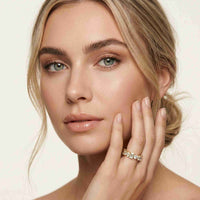 0.96 Ct Round Multi Stone Shared Prong Band Ring