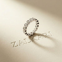 0.16 Ct Round Cut Bezel Set Minimal Band Ring