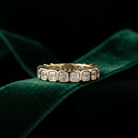 0.20 Ct Asscher Cut Full Bezel Sleek Band Ring