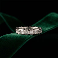 0.20 Ct Asscher Cut Full Bezel Sleek Band Ring