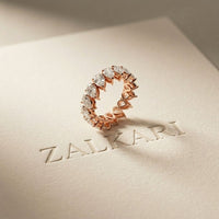0.4 Ct Pear Cut Full Eternity Prong Set Band Ring
