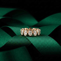 0.23 Ct Oval Cut Full Eternity Bezel Set Band Ring