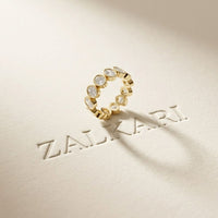 0.23 Ct Oval Cut Full Eternity Bezel Set Band Ring