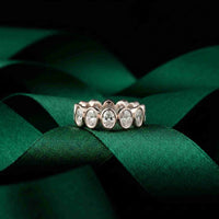 0.23 Ct Oval Cut Full Eternity Bezel Set Band Ring