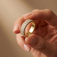 0.5 Ct Round Cut Moissanite Double Row Eternity Band