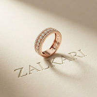 0.05 Ct Round Cut Moissanite Pavé Dome Statement Band