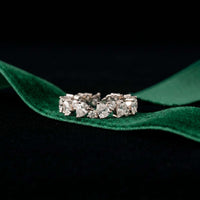 0.18 Ct Pear & Round Moissanite Alternating Eternity Band Ring