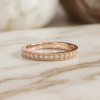 0.032 Ct Round Cut Milgrain Eternity Moissanite Band Ring